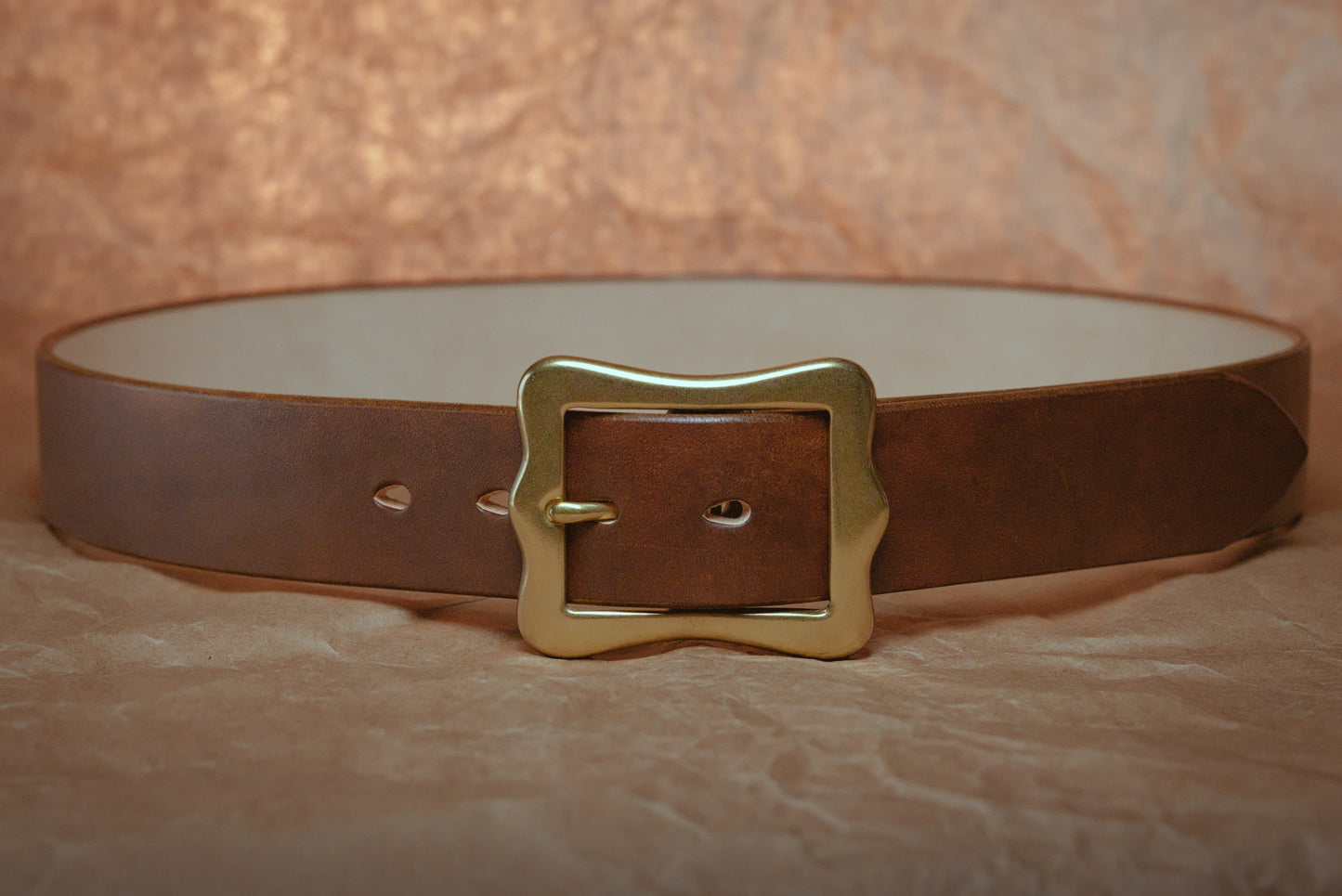 1 1/2" CENTER BAR BUCKLE BELT -- BROWN