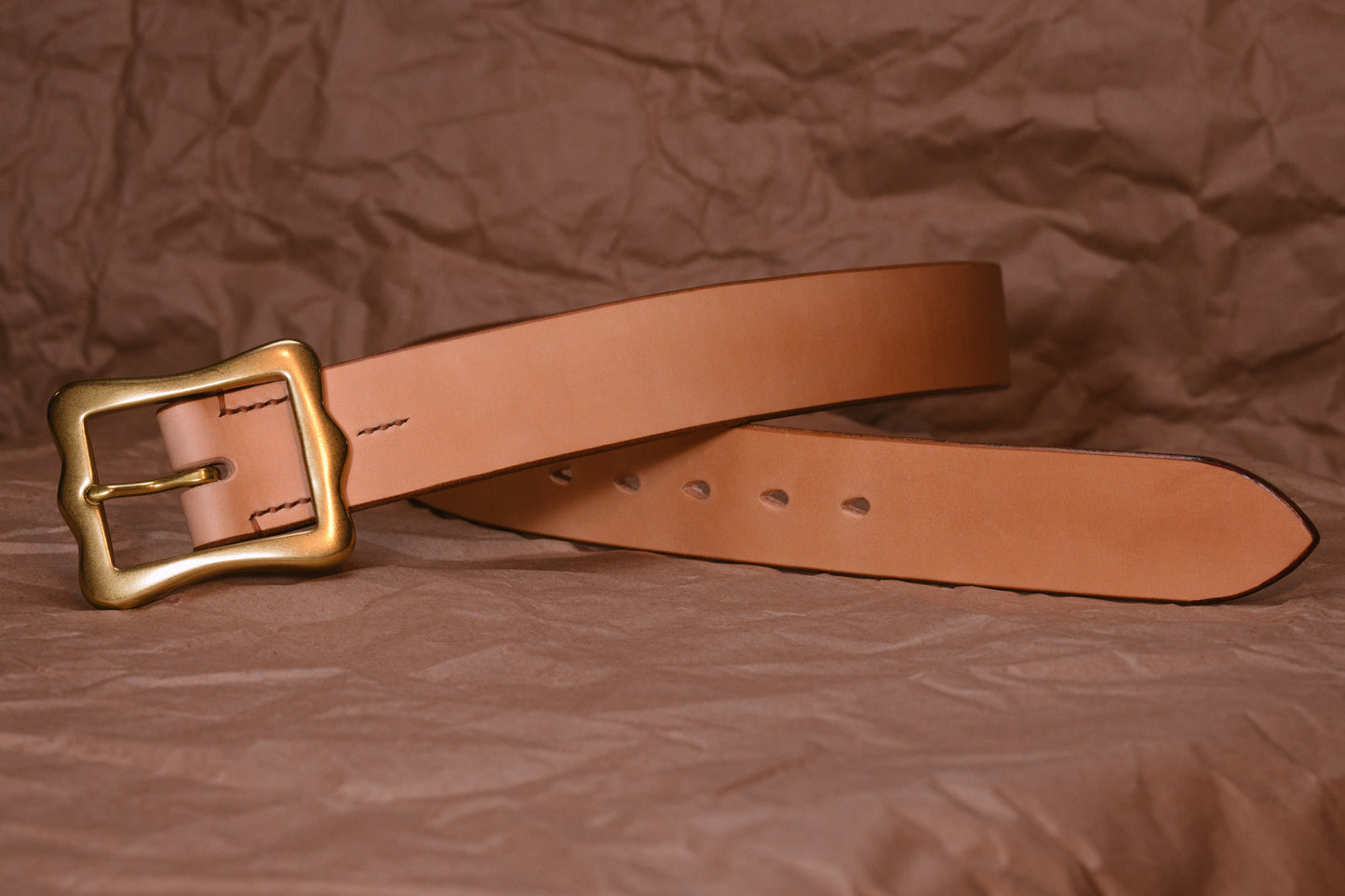 1 1/2" CENTER BAR BUCKLE BELT -- NATURAL