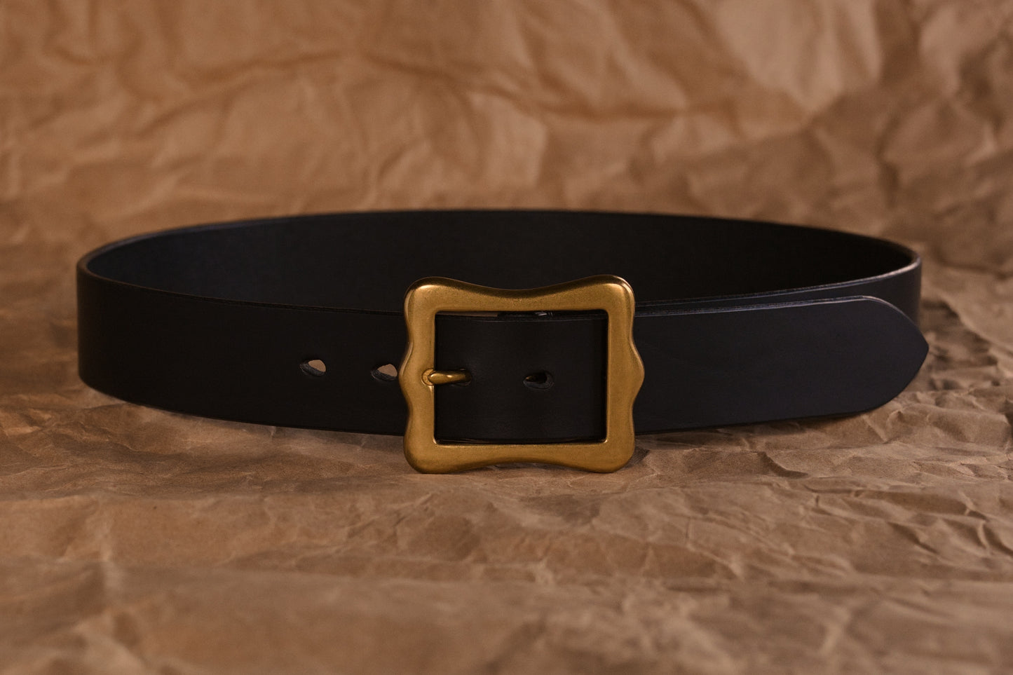 1 1/2" CENTER BAR BUCKLE BELT -- BLACK